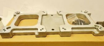 Adapter - Billet Dual 4150 Carb Adapter for a Supercharger - 8-5/8" Center to Center As CAST